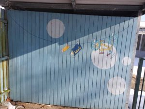 Fietsenhok Rhynenburgschool Hazerswoude Schilderen